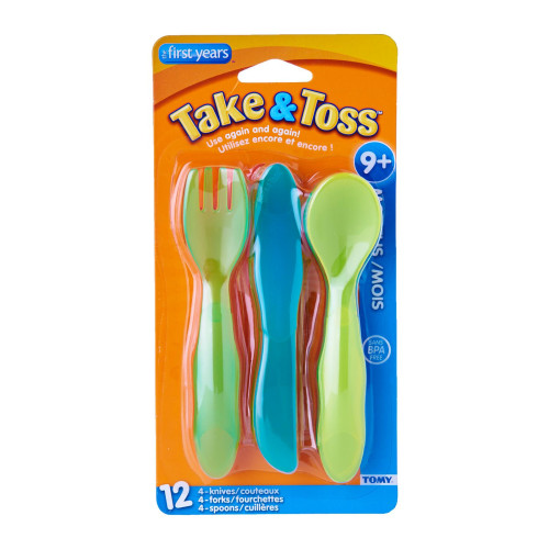 THE FIRST YEARS Take & Toss Toddler Flatware (4knives/4forks/4spoons)